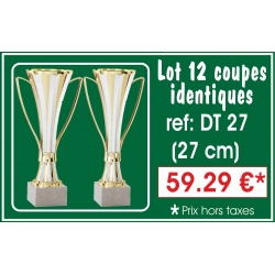 DT27 LOT DE 12 COUPES 27 cm IDENTIQUES